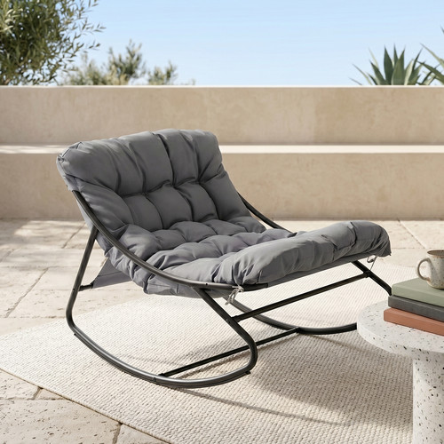 Metal rocking lounge chair - lounge,